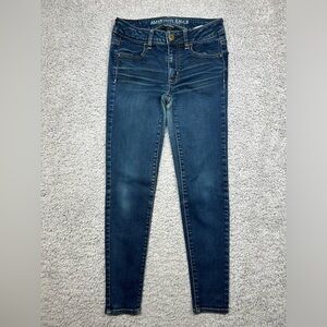 American Eagle Jeans Womens 0 Short Jegging Dark Wash Super Stretch Casual Basic